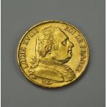 Frankreich: 20 Francs 1814 - GOLD.