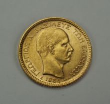 Griechenland: 20 Drachmen 1884 - GOLD.