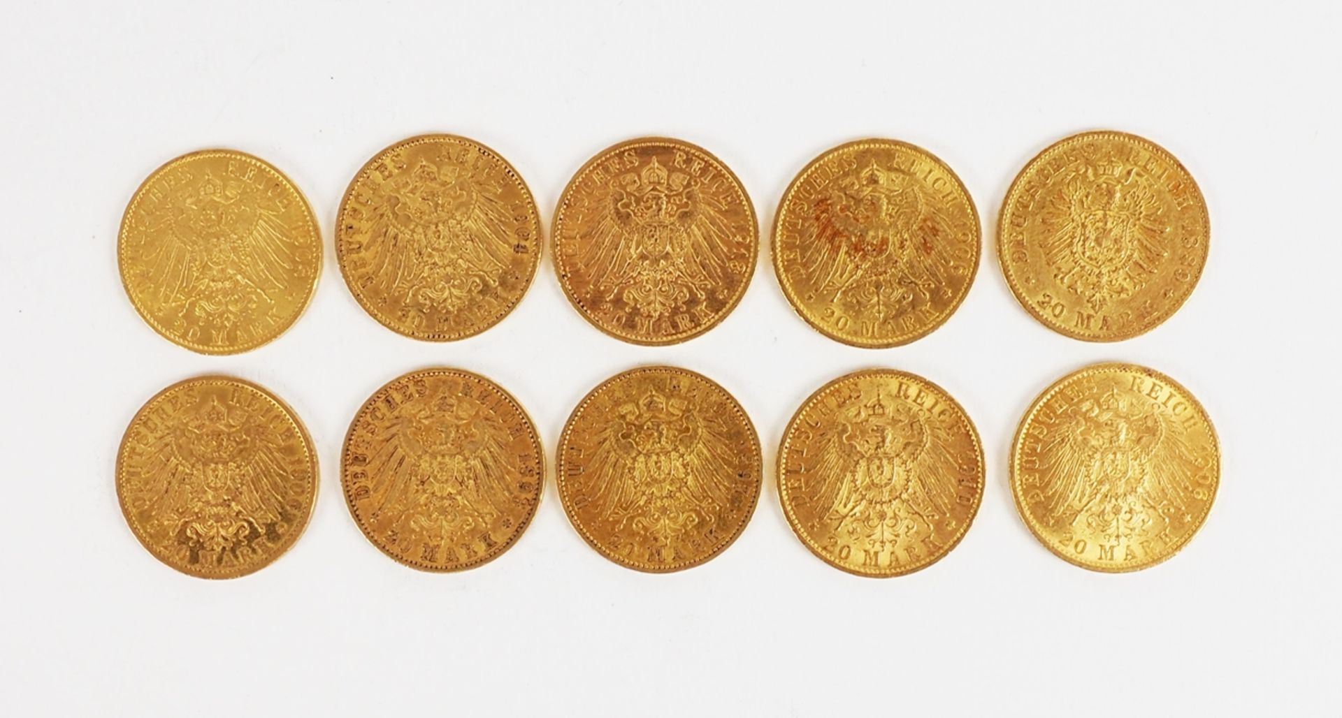 Preussen: 20 Mark - GOLD - 10 Exemplare. - Image 2 of 2