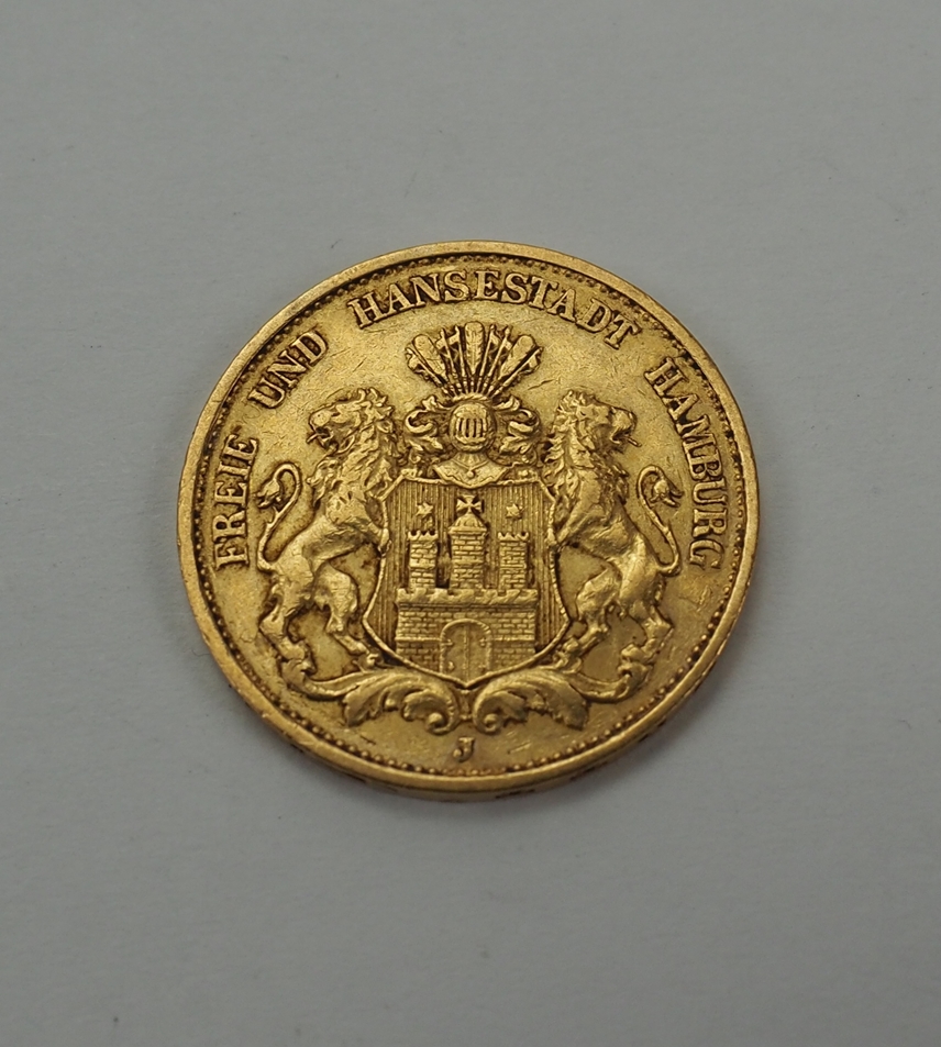 Hamburg: 20 Mark 1893 - GOLD.