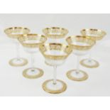 Cristalleries de Saint Louis: 6 Champagnergläser 'Thistle Gold'.