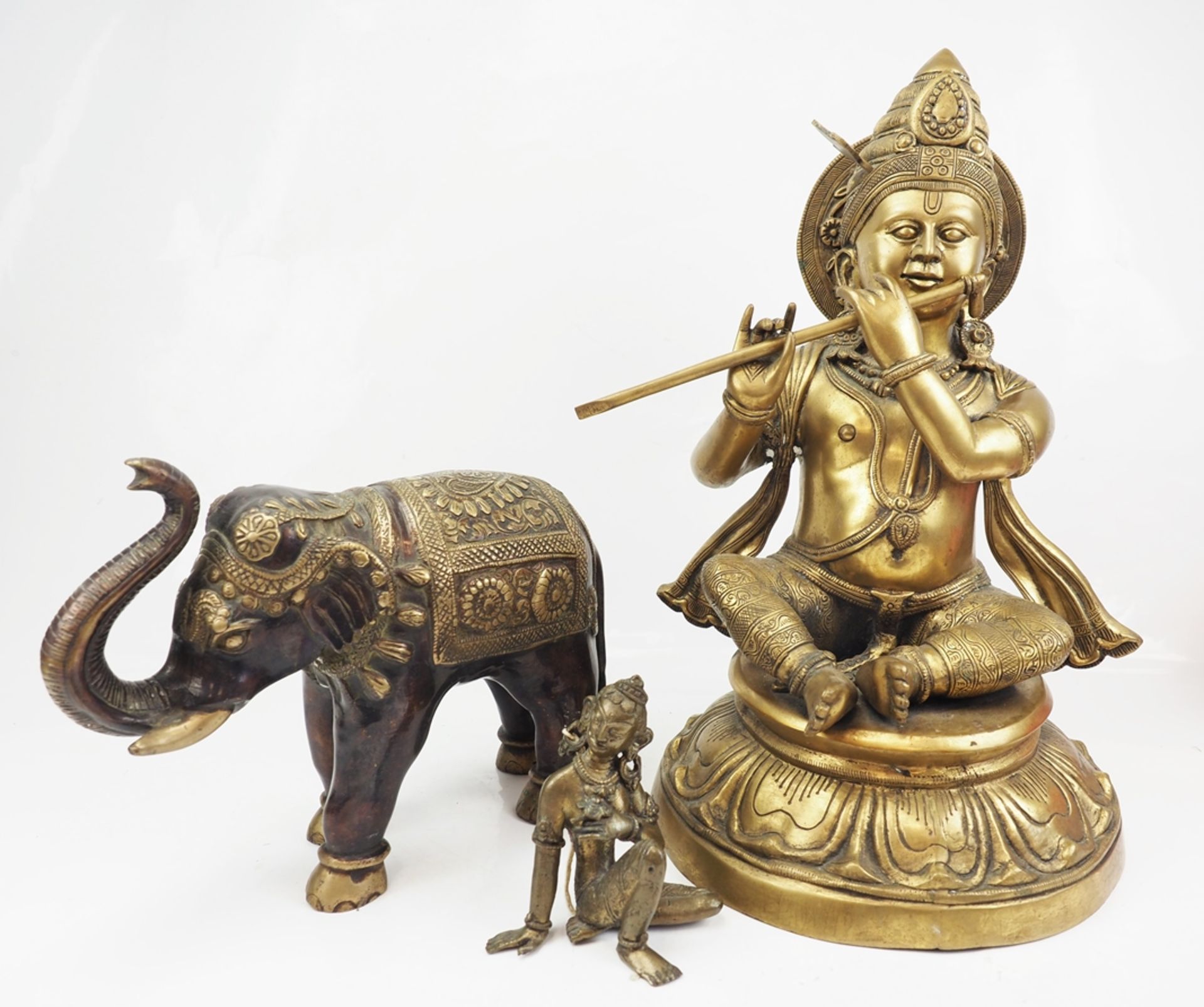 Indien: 3 Bronzefiguren.