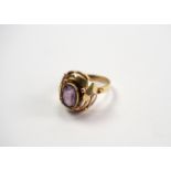 Art déco Ring mit Amethyst GOLD.