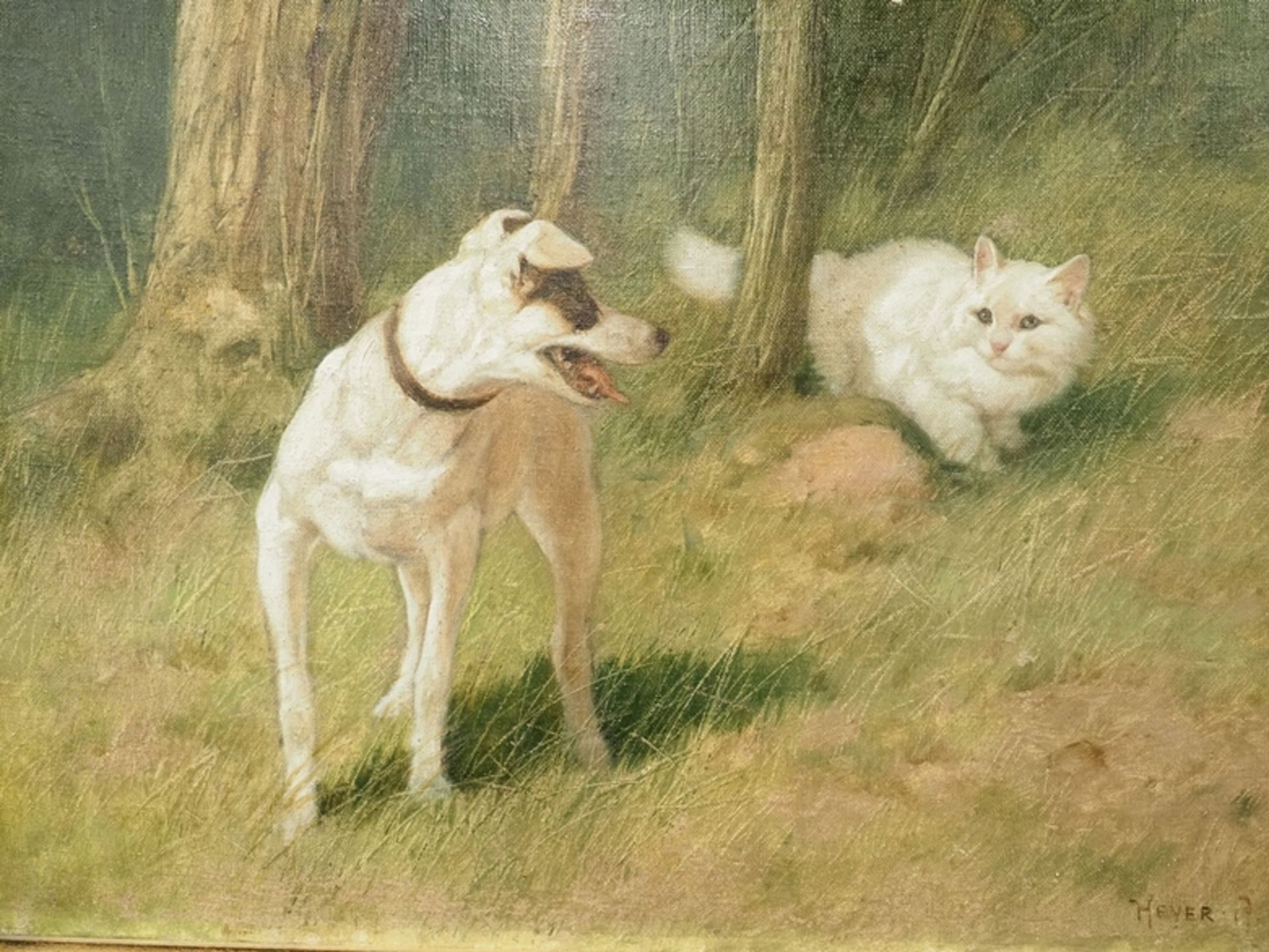 Arthur Heyer (1872-1931), zwei Katzenporträts - Katzenleben. - Image 4 of 5