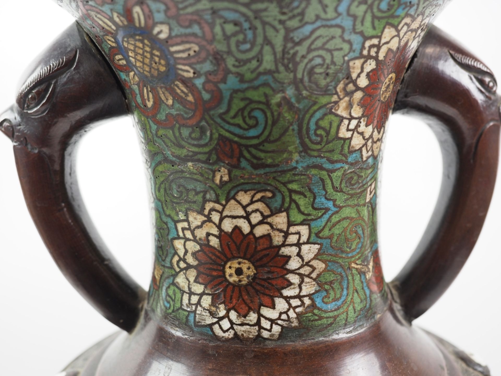 Japan: Bodenvase - Cloisonné. - Image 4 of 7