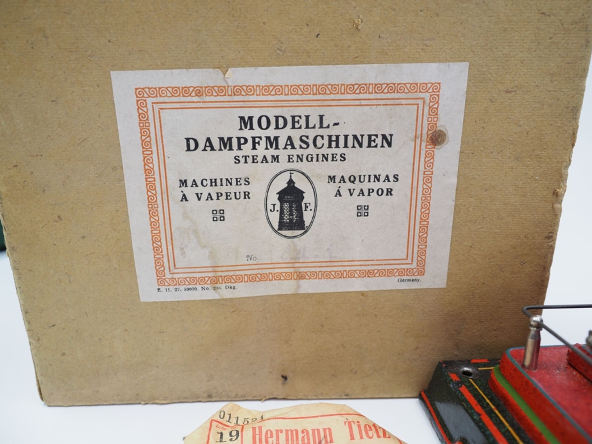 J.F. Josef Falk Modell-Dampfmaschine, um 1930.  - Bild 3 aus 3