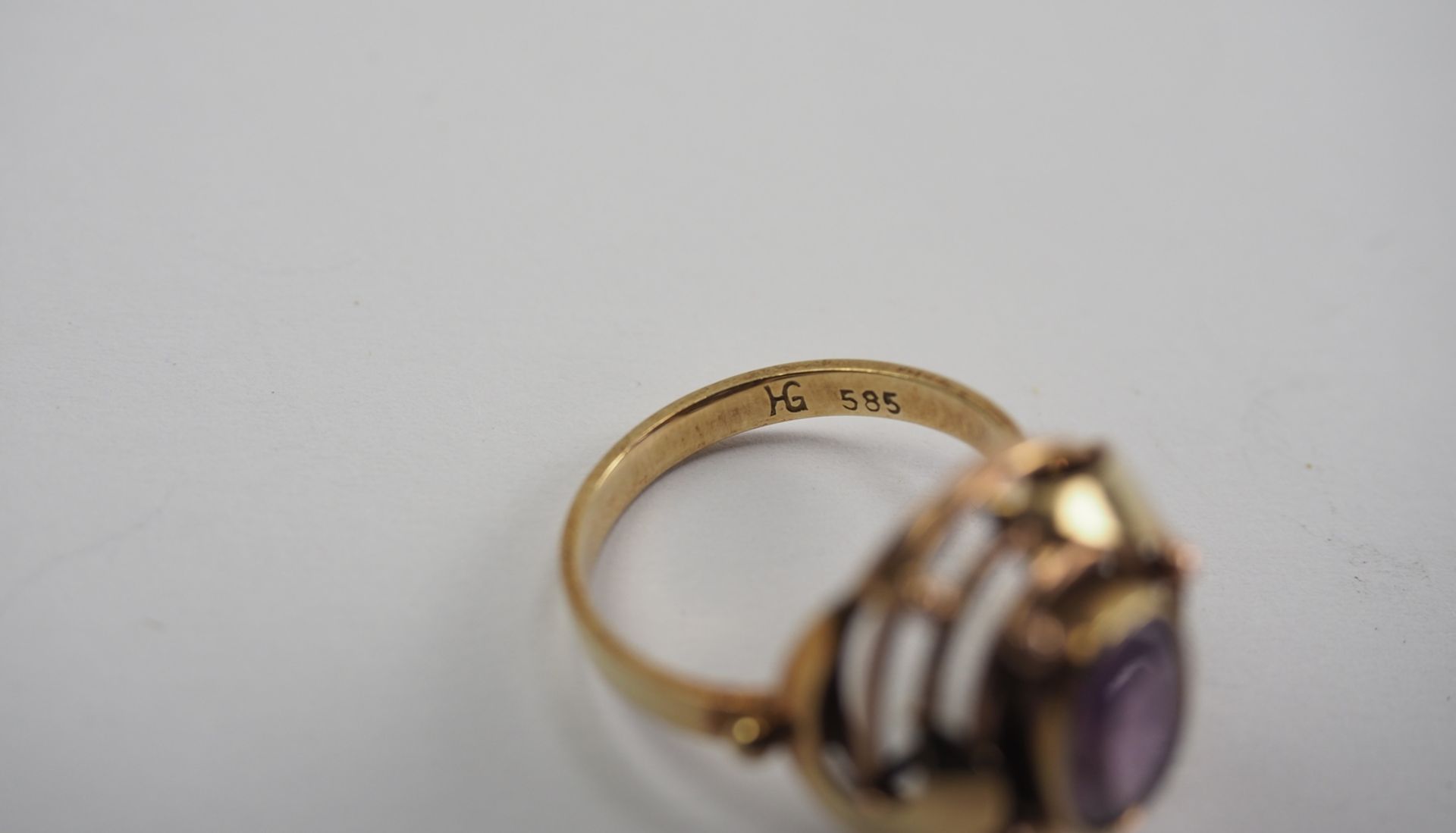 Art déco Ring mit Amethyst GOLD. - Image 3 of 4