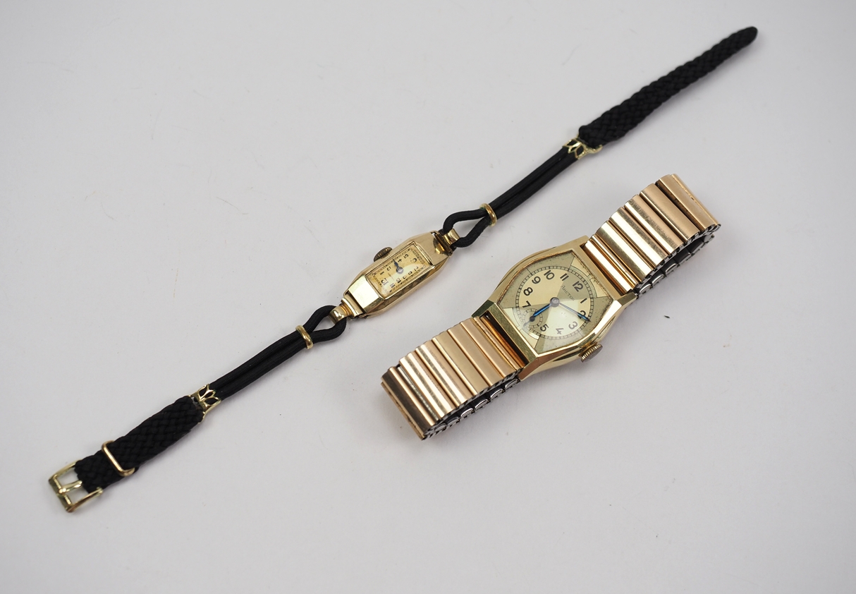 Zwei Armbanduhren mit 585er GOLD-Gehäuse.