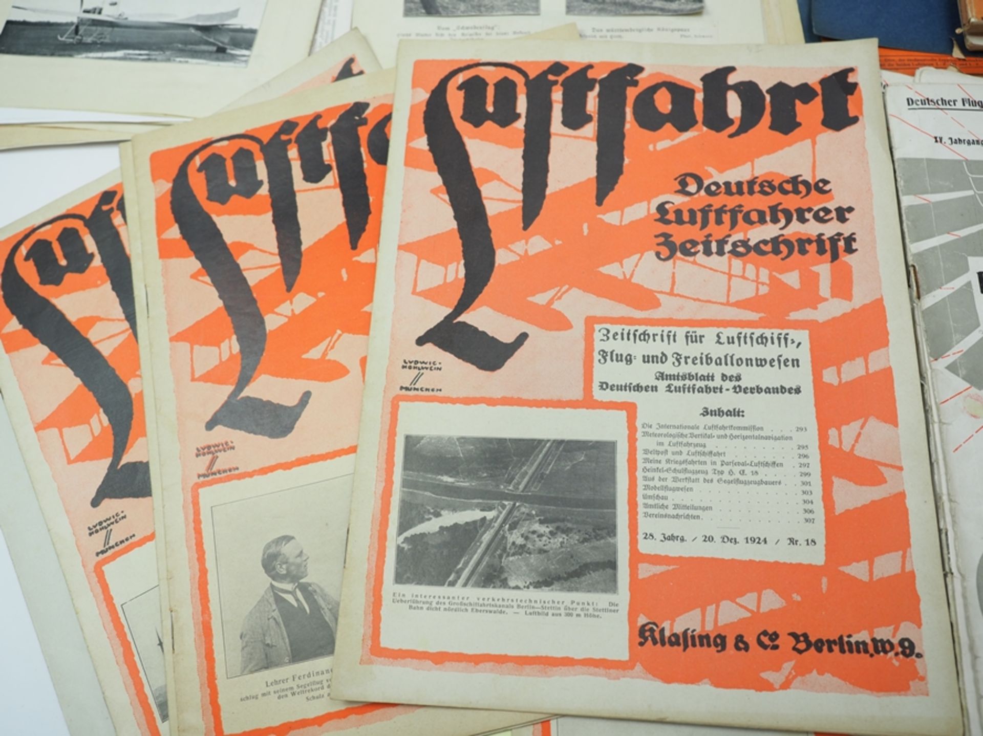 Sammlung Luftschifffahrt und Zeppelin, u.a. Zeitschriften Flugsport 1919. - Image 4 of 6