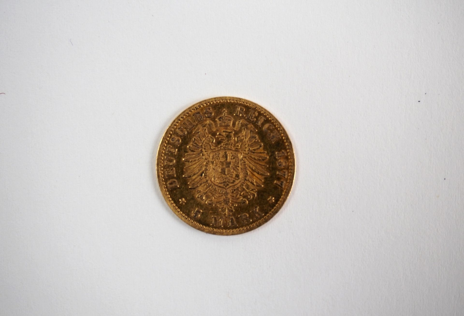 Preussen: 5 Mark - 1877 GOLD. - Image 2 of 2
