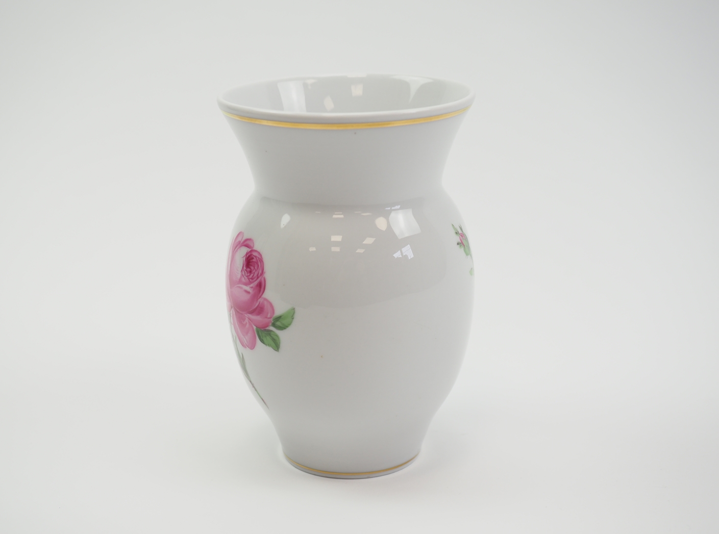 Meissen Porzellanvase 'Meissener Rote Rose', 1. Wahl. - Image 2 of 6