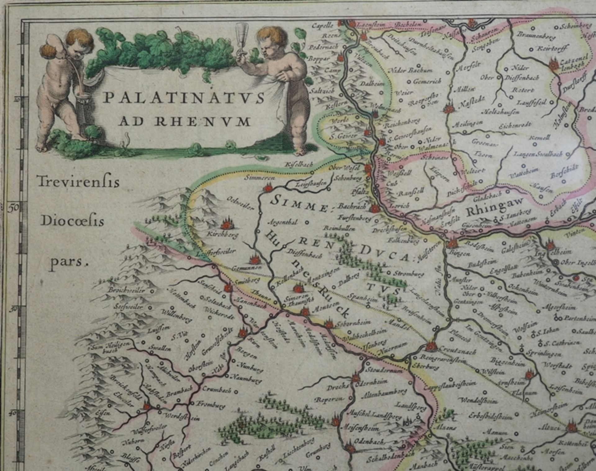 Pfalz am Rhein (Kurpfalz) von Guilelmus Blaeu, um 1630.  - Bild 4 aus 5