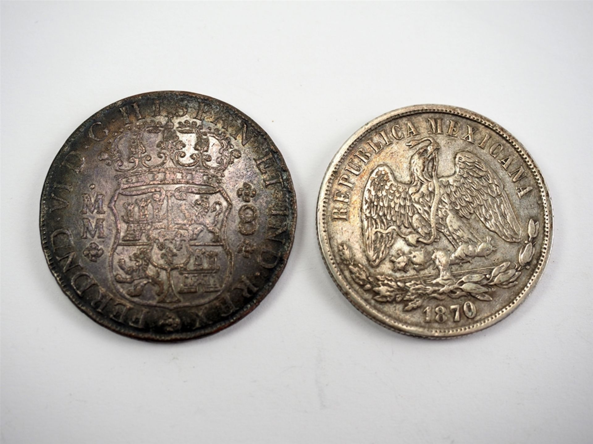 Mexiko: 1 Perso 1870 SILBER und 8 Reales (Ferdinand VI) 1756.  - Bild 3 aus 4