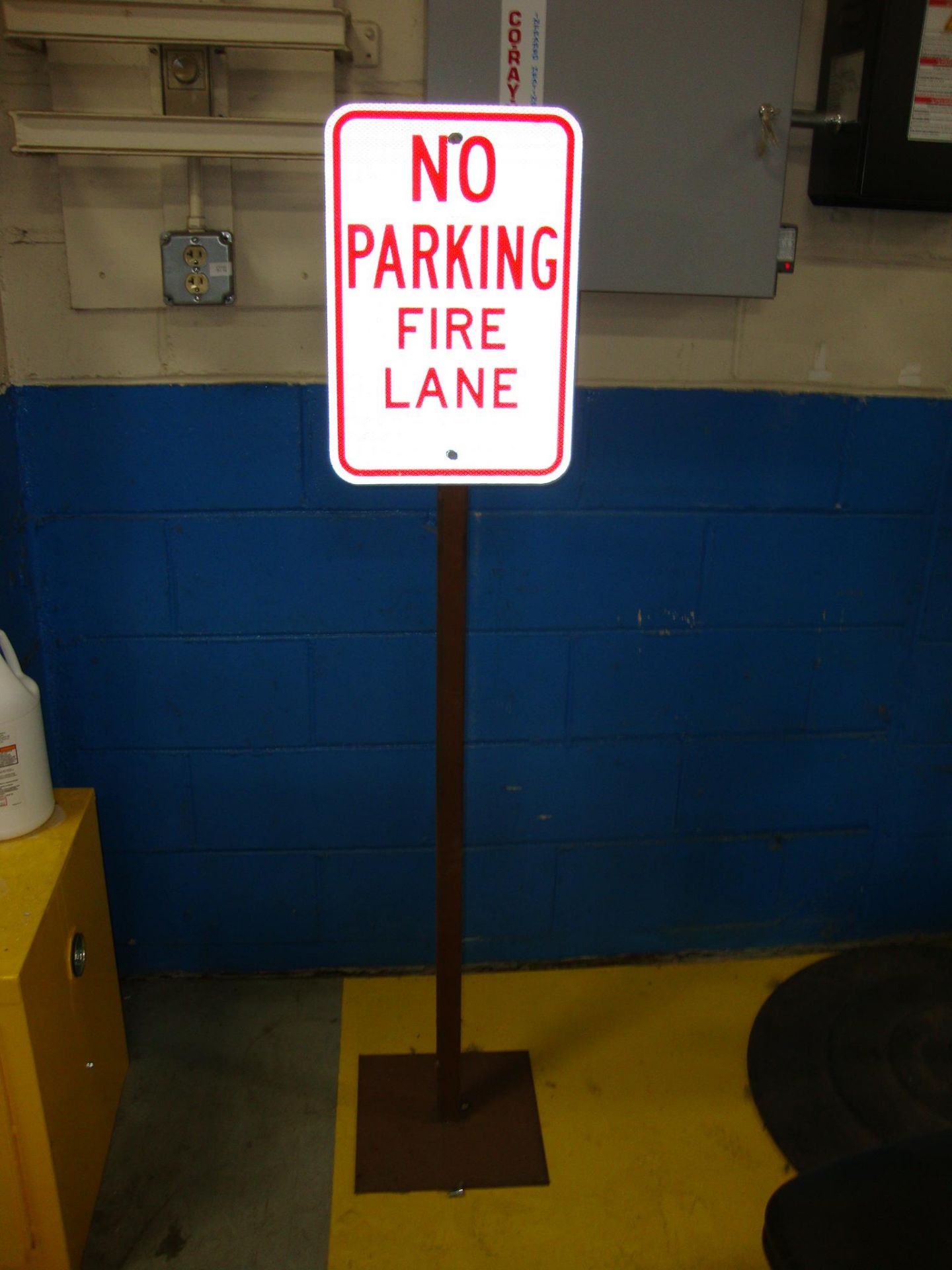 No Parking Fire Lane Sign, approx. 61"tall