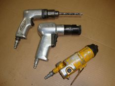 Lot of 3 Pneumatic Tools, includes Sioux 3/8" Drill, AR 1/4" Butterfly, and ARO Nut Driver