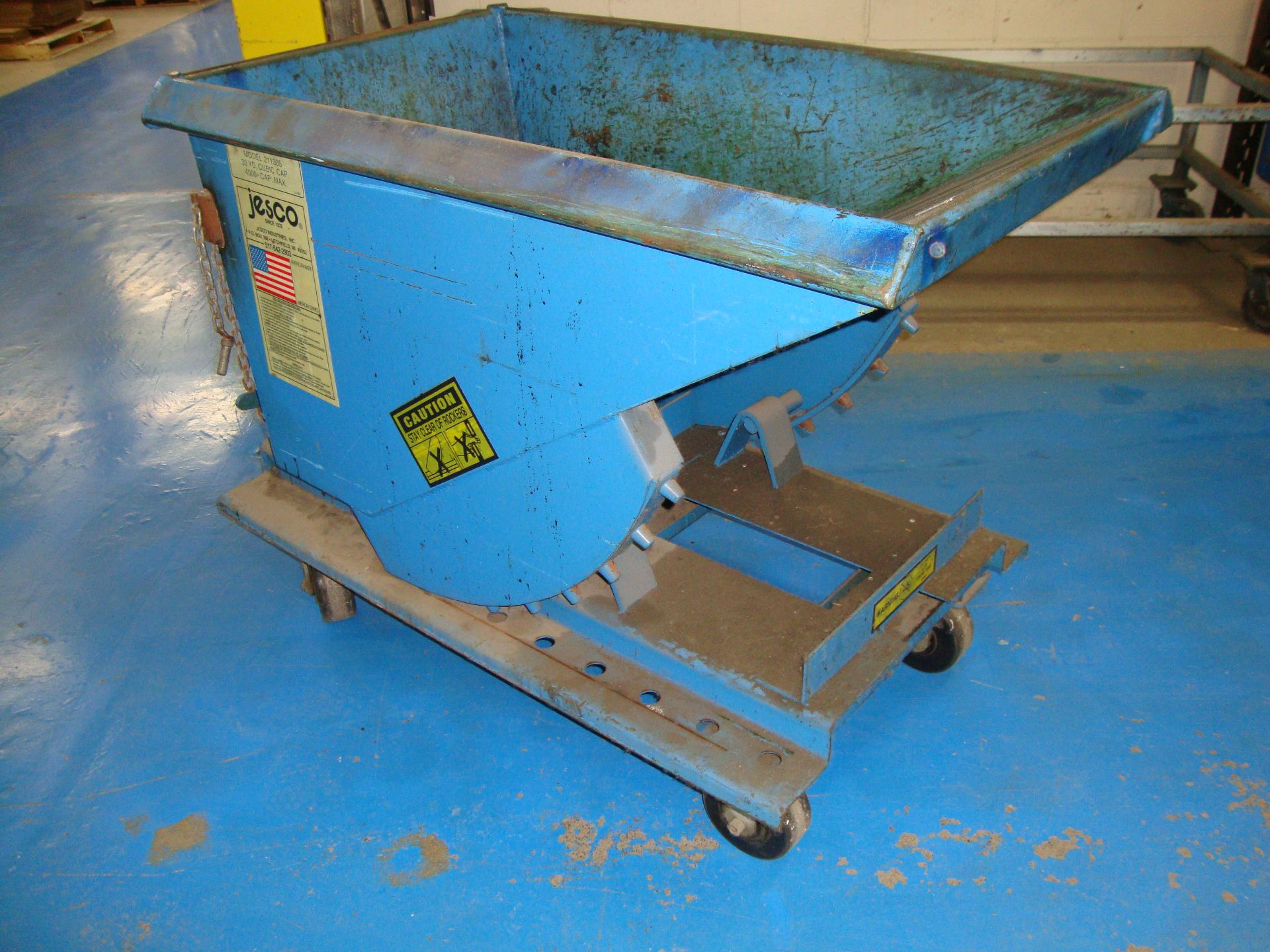 Jesco Dump Hopper, Model # 211305, 1/3 yd., 4000 lb. capacity