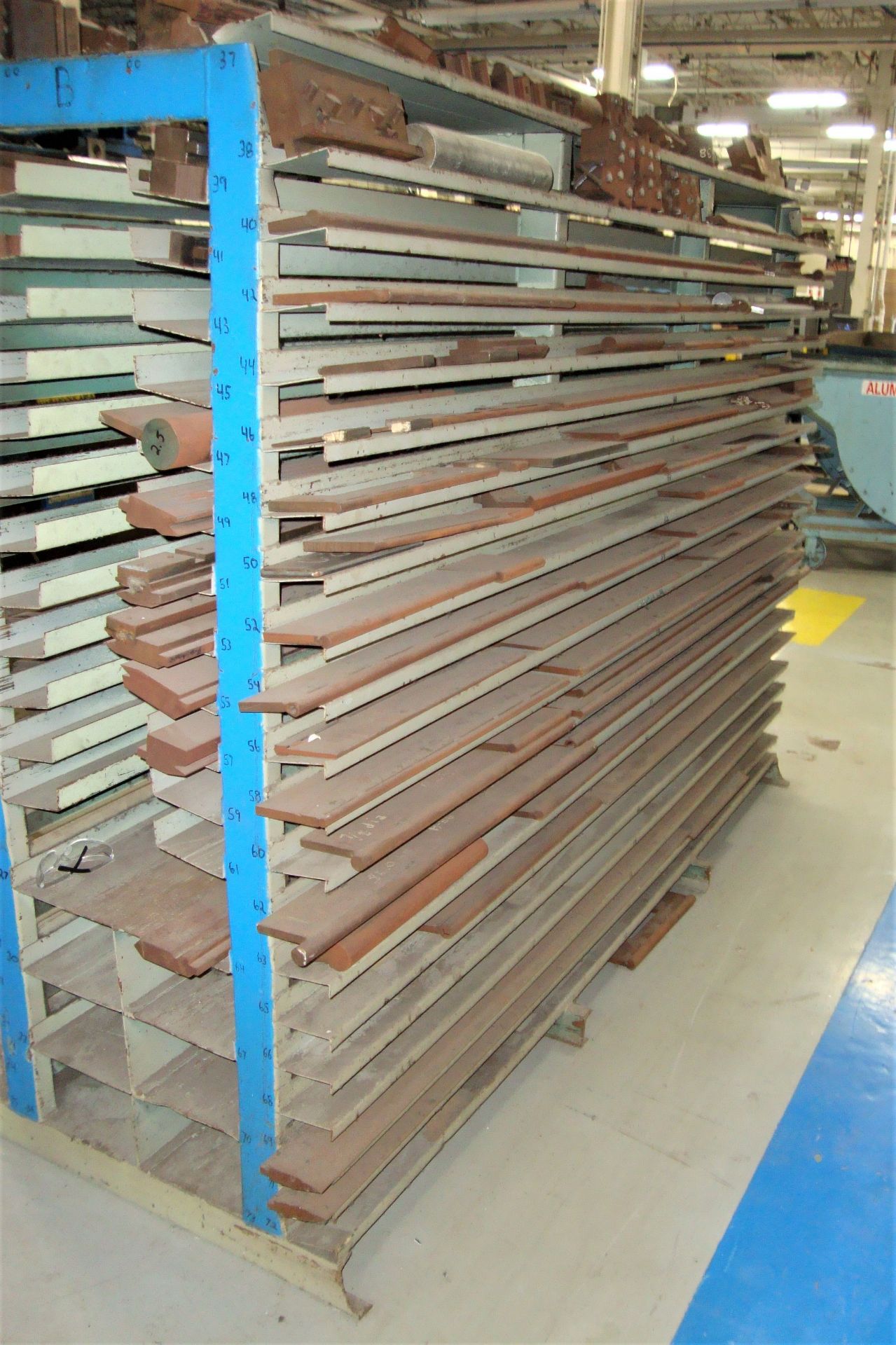 Lot of approx. 90 Assorted Press Brake Dies, up to 59" long Note-Rack NOT Included