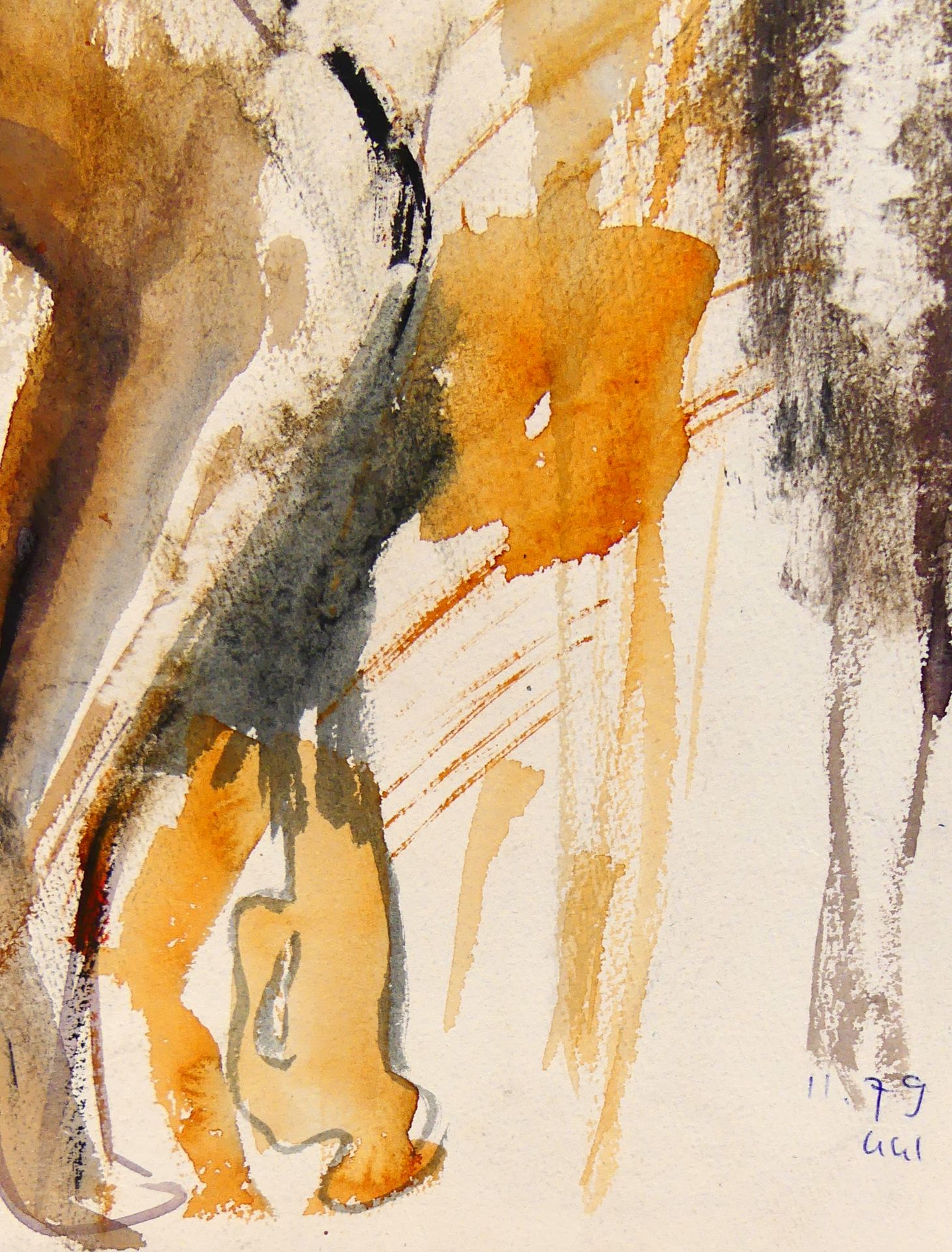 CHRISTIAN UHL, "Abstrakte Damenakte", Aquarell, u.re.sig., - Bild 2 aus 3