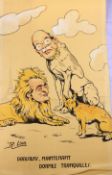R. LION, "Karikaturzeichnung Albert-Pierre Sarraut (franz. Minister, Politiker",