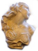 "Frauenbüste", wohl Marmor, ca. H. 60 x B. 44 cm,