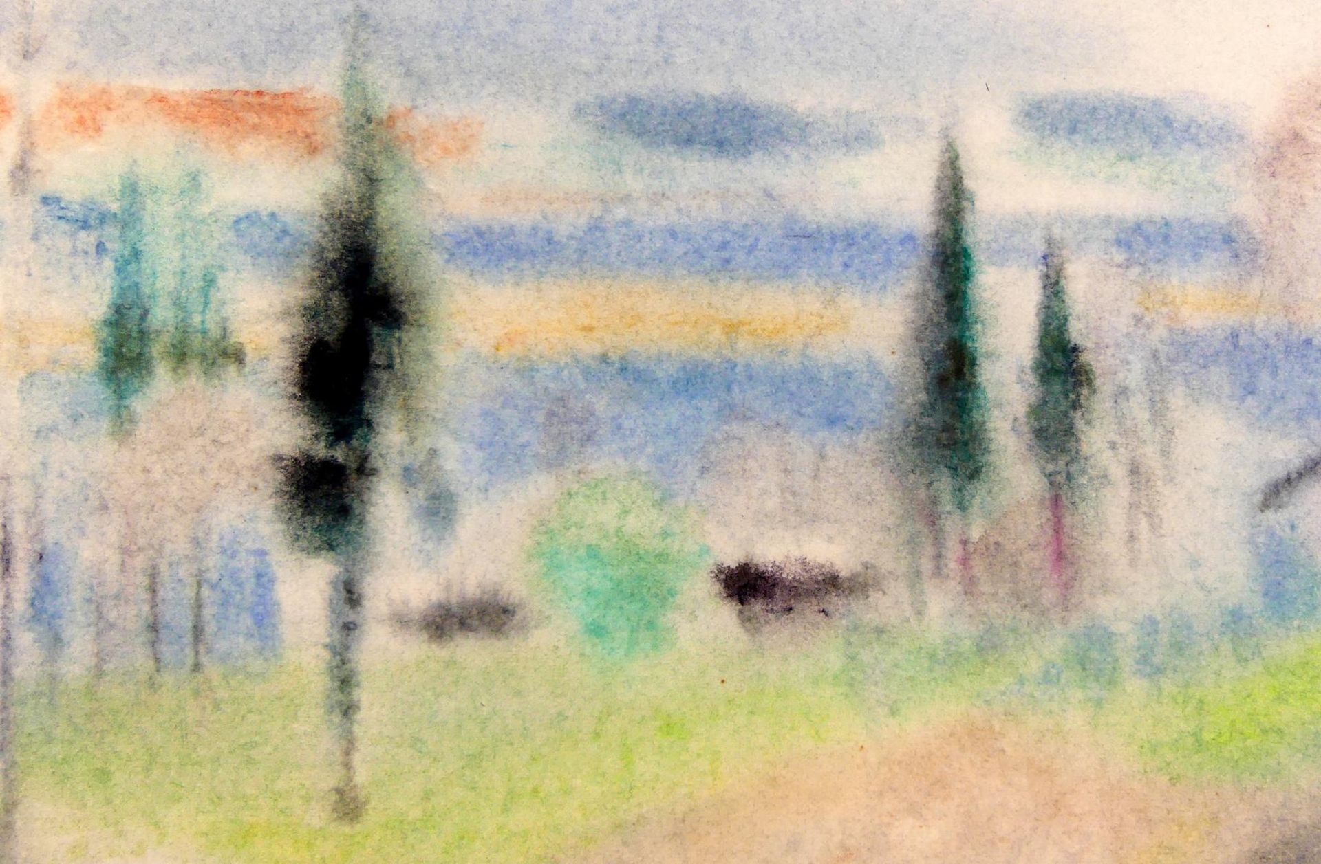 HENRIETTE HENNY PROTZEN-KUNDMÜLLER, "Landschaft", Pastell Zeichnung, - Bild 2 aus 3