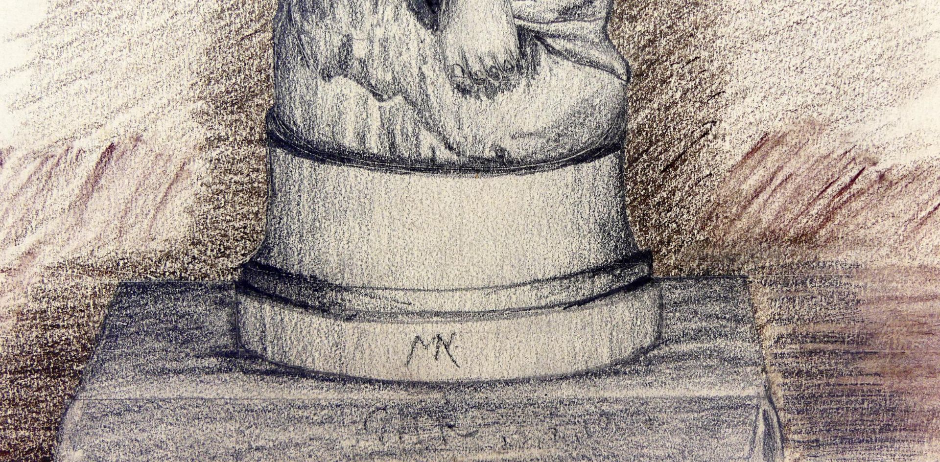 Wohl MAX KLINGER, "Muschel Venus", Kohle-Kreide Zeichnung, - Bild 2 aus 3