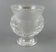 Vase, Glas, Lalique, France, klares und mattiertes Glas, Außendekor,