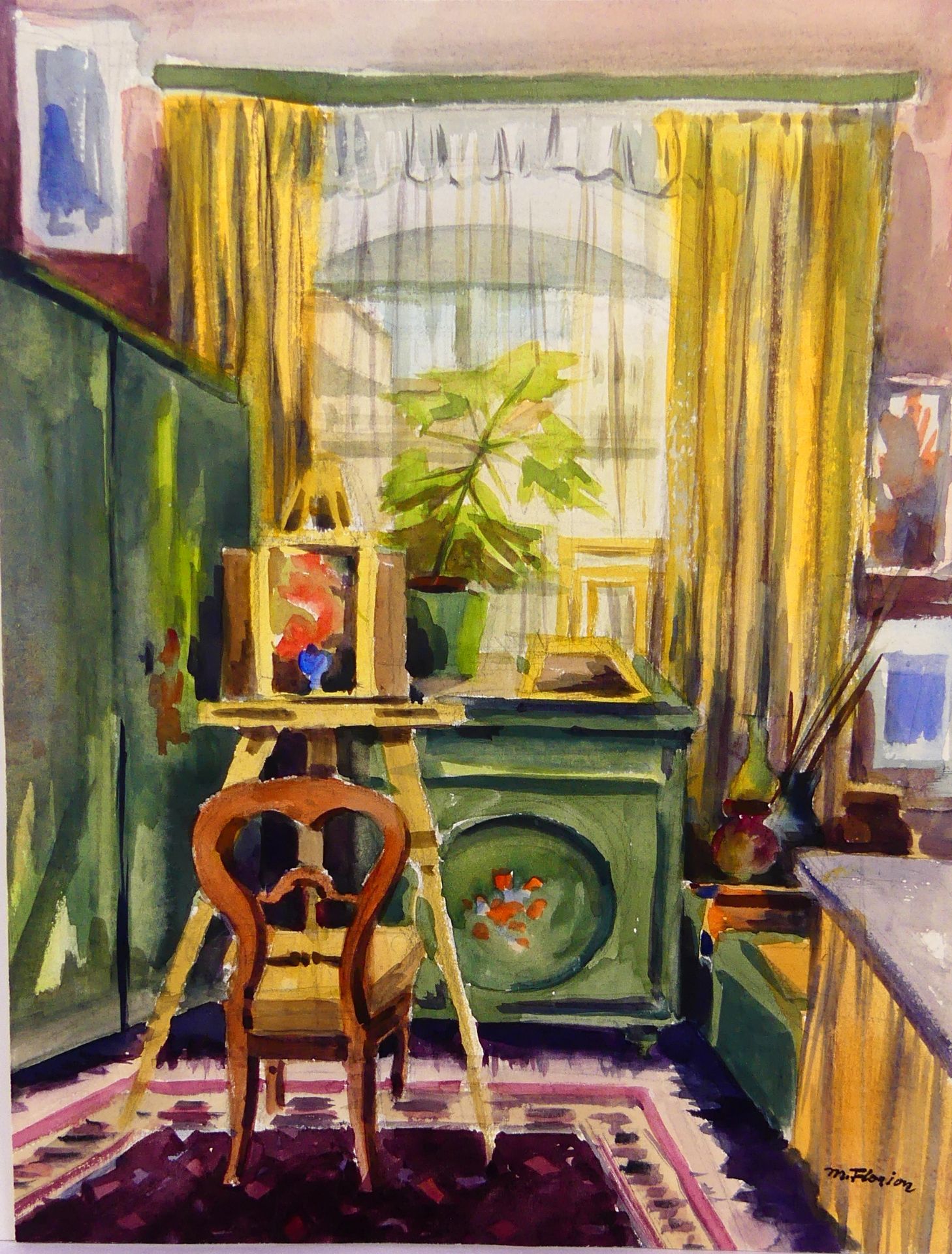 Wohl MAXIMILIAN FORIAN, "Blick aus dem Atelier Fenster",