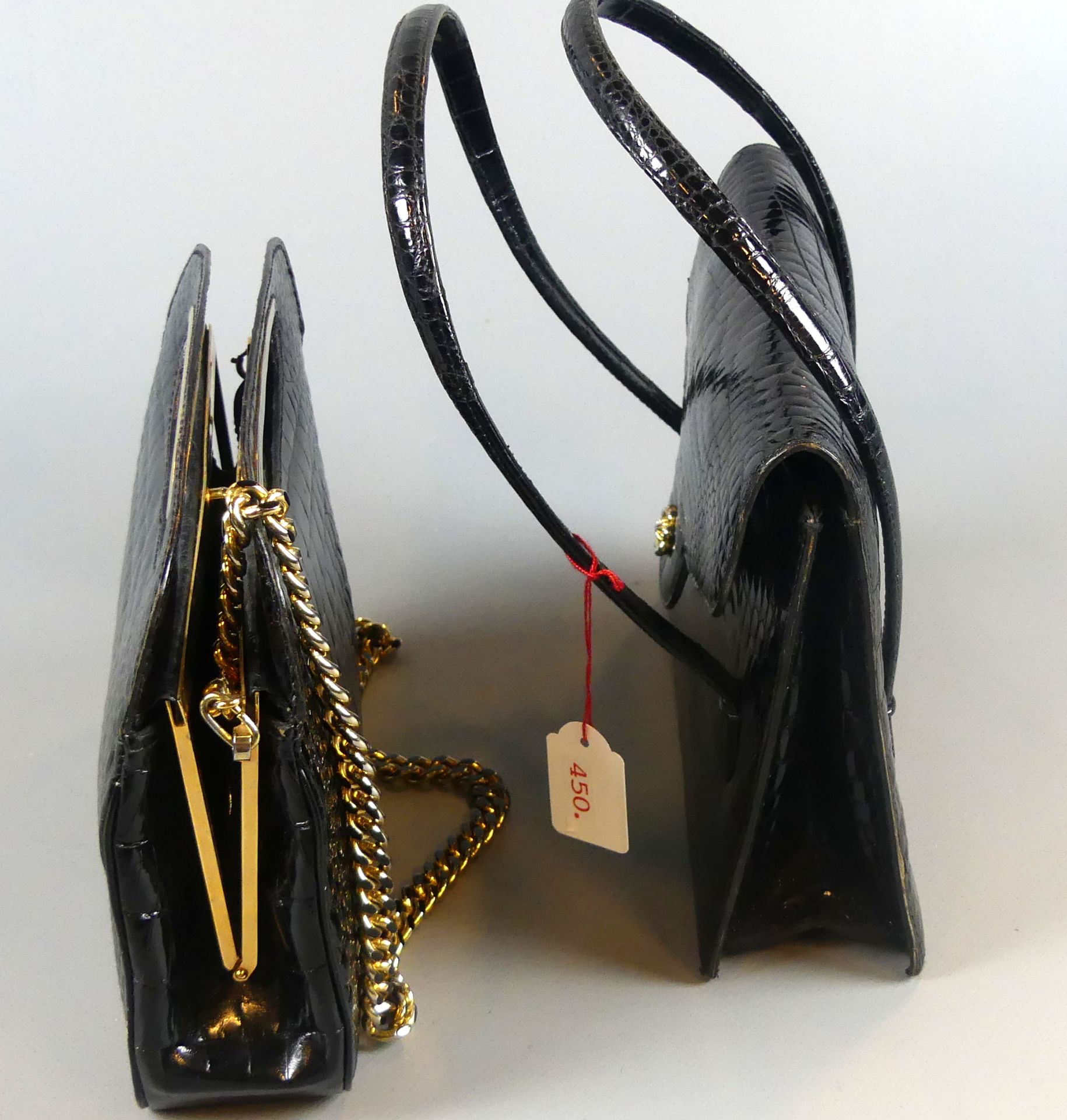 2 Damenhandtaschen (Abend-), schwarz, Leder, eine FRANZ SAUER - Image 2 of 2