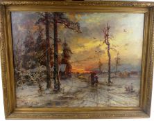 JULIUS SERGIUS VON CLEVER (1850-1924), "Birkenwald im Winter",