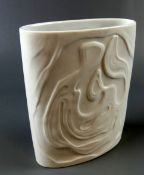 Vase, oval, Rosenthal, Studio-linie, Weiß Porzellan, H. ca. 21 cm