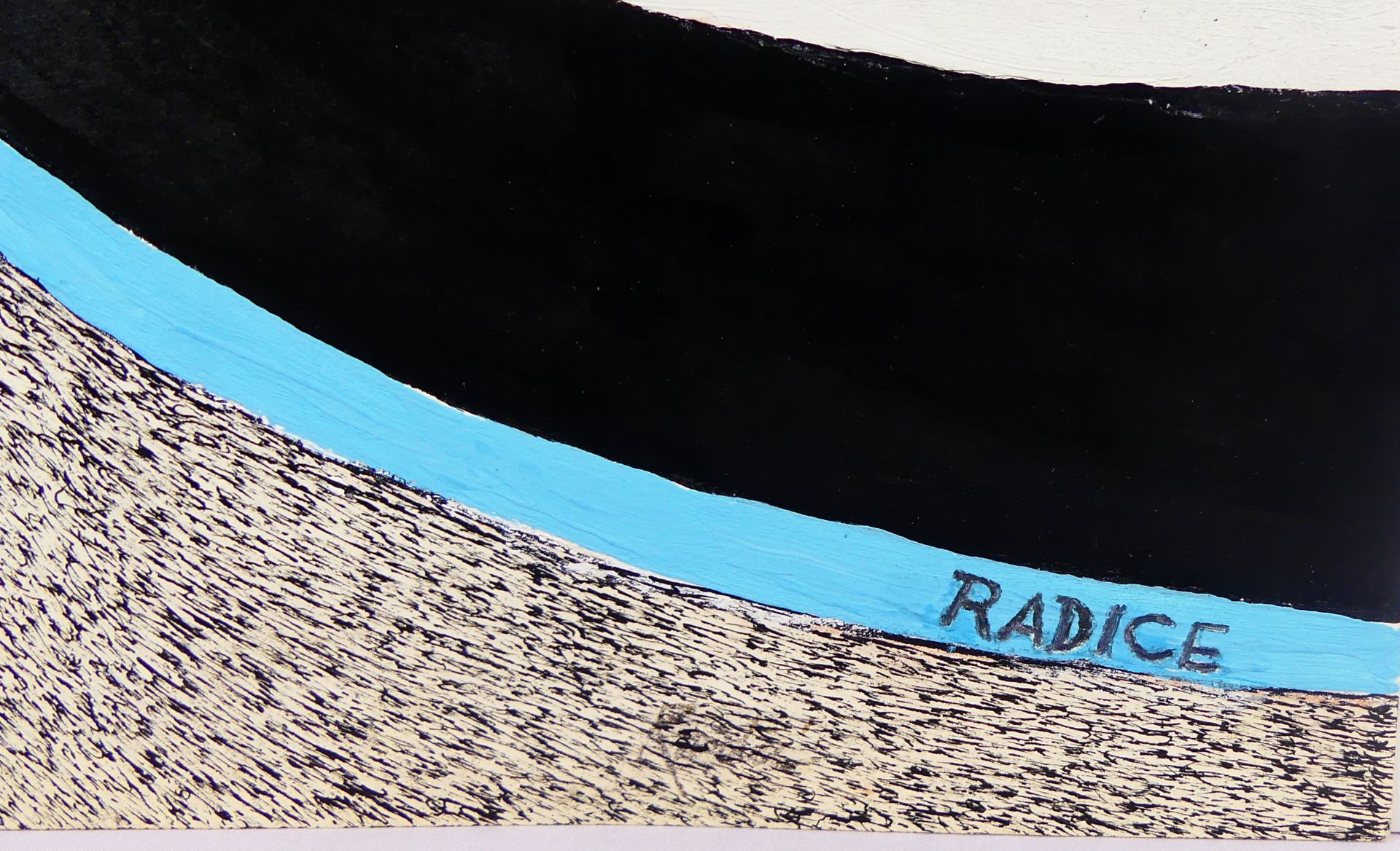 RADICE, "Konstruktiv-Surreal", Orig. Mischtechnik, Deckfarbe-Tusche, - Bild 2 aus 2