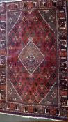 Teppich, Mehmeh, dunkelrot, mittig Raute, ca. 220 x 320 cm