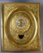 Wanduhr im Rahmen, Gold-Holz Rahmen, hinter Glas,