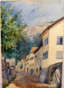 CHRISTIAN FRIEDRICH CONRADIN (1875-1917), "Blick auf Dorfgasse",