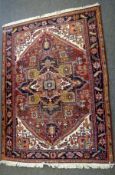Teppich, indischer Heriz, Rot-braun, ca. 175 x 235 cm
