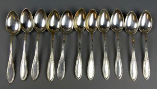 11 Teelöffel, 800er Silber, ca. 175 gr.