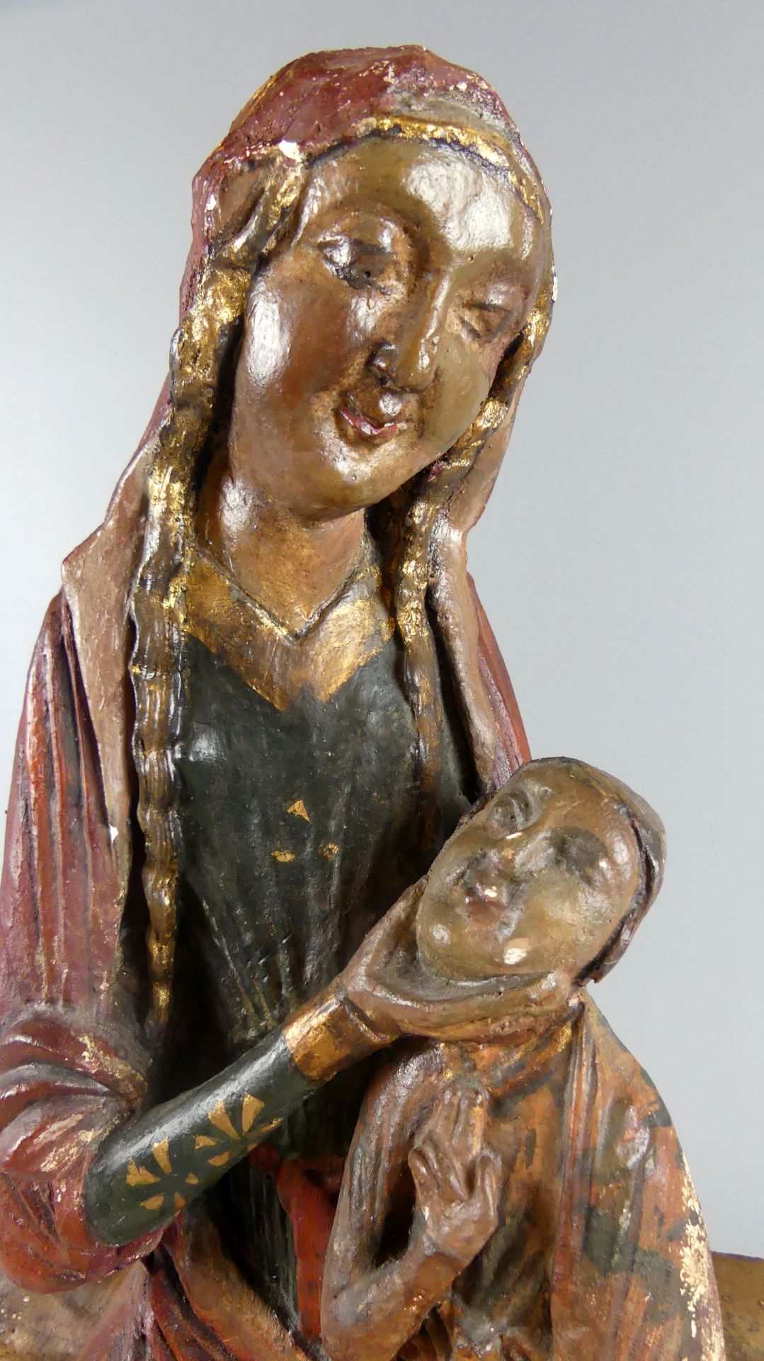 Madonna mit Kind, Gibs?, wohl 18. Jhdt., H. ca. 58 cm - Bild 2 aus 3