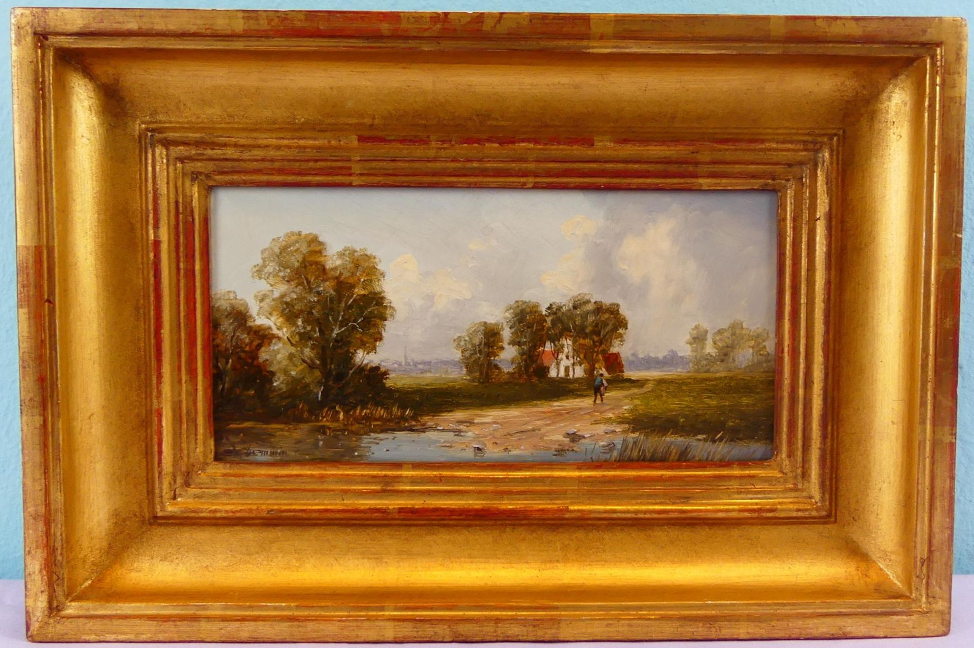 ERICH DEMMIN (1911-1997), "Landschaft", Öl/Holz, unten links signiert,