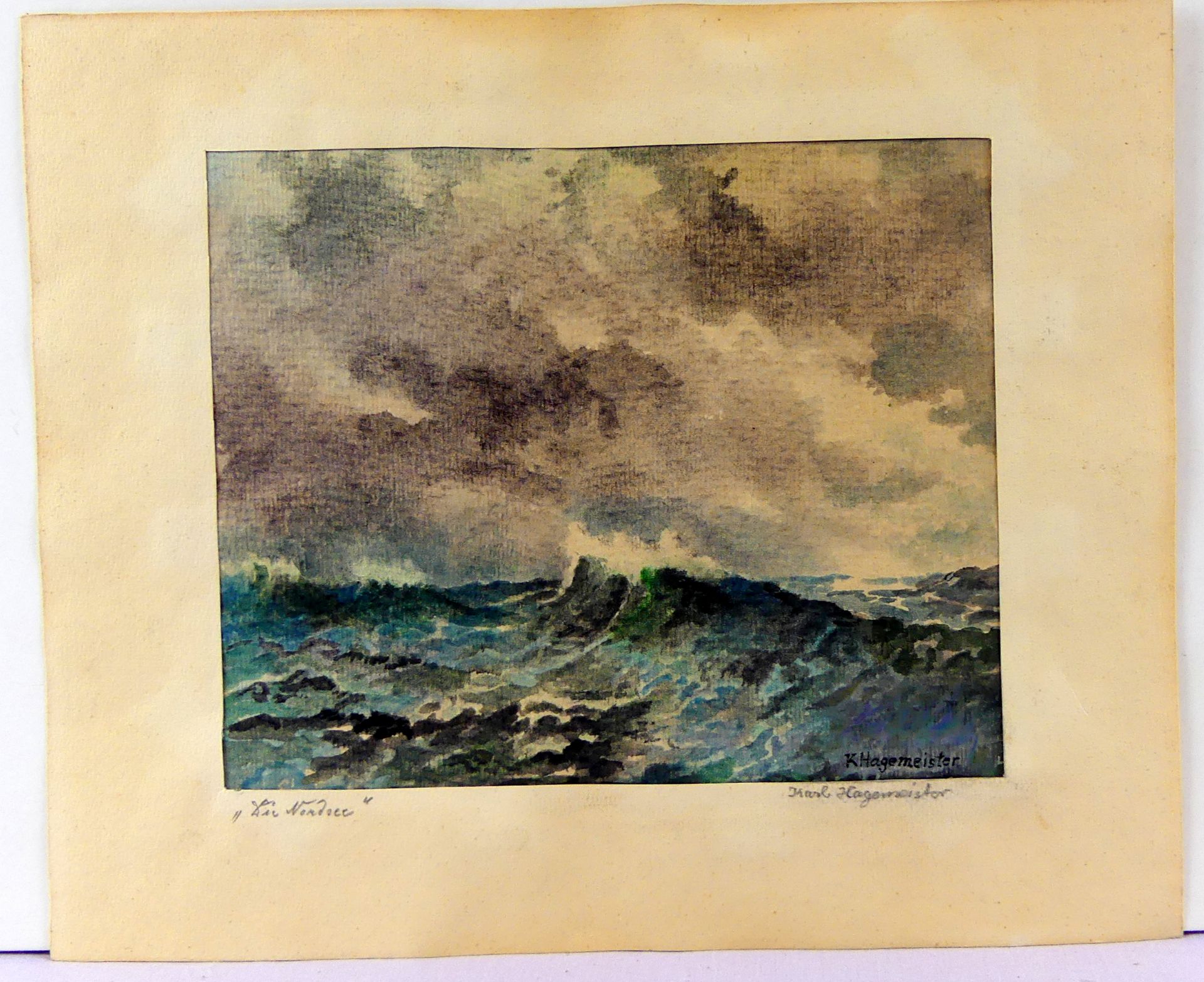 "Die Nordsee", Aquarell, u.re.sig. K. Hagemeister, u.li. betitelt, ca. 22 x 19 cm,