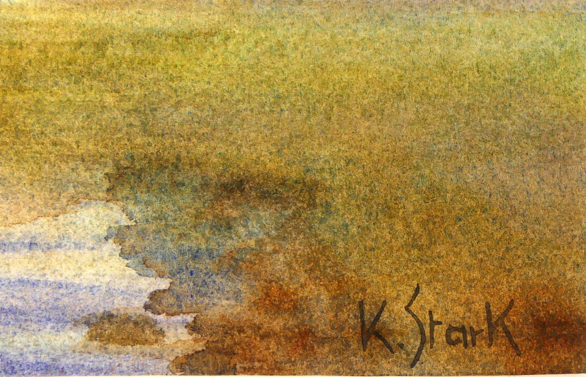 Wohl KARL STARCK (1921-2011), "Landschaft mit Bachlauf", Aquarell, - Bild 2 aus 2