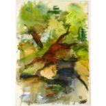 "Landschaft mit Bachlauf", Aquarell, u.re.monogr. V.S.