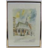 M. BITTNER, "Kapelle", Aquarell, u.re.sig., dat. '86