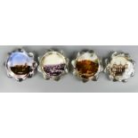 4 Paperweights, Glas, verschiedene Motive, sternenförmig, Dm. Ca. 7 cm