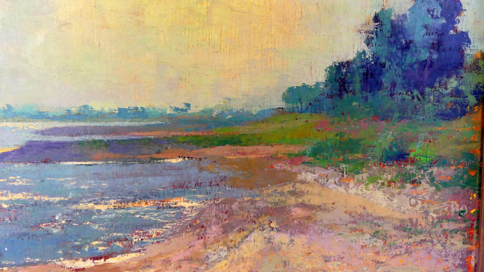"Flusslandschaft", Öl/L., u.re.sig. Zander, gerahmt, ca. 60 x 40 cm, - Bild 2 aus 4