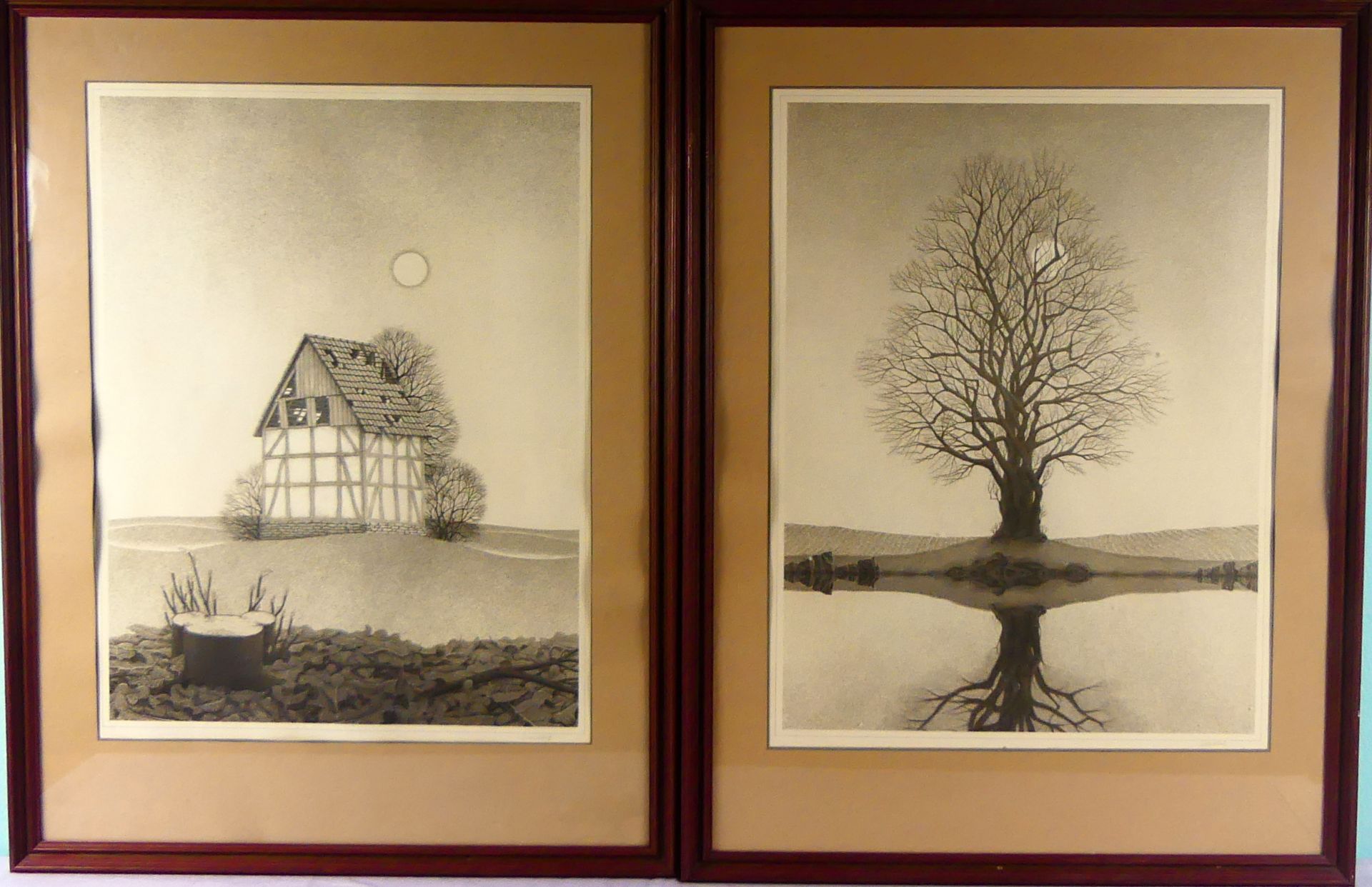 Jörg SCHLICHTHOLZ (1947), "Haus", "Baum", 2 Drucke,