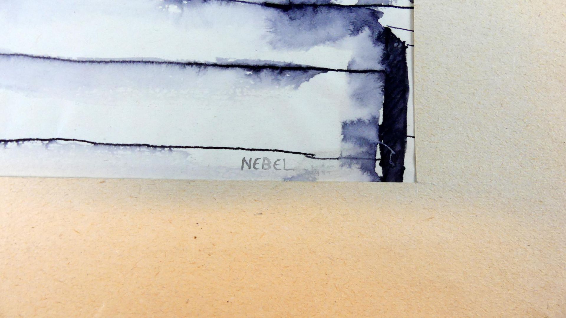 Wohl OTTO NEBEL, "Abstrakt", Aquarell/Zeichnung, u.re.sig. Nebel, - Bild 2 aus 2