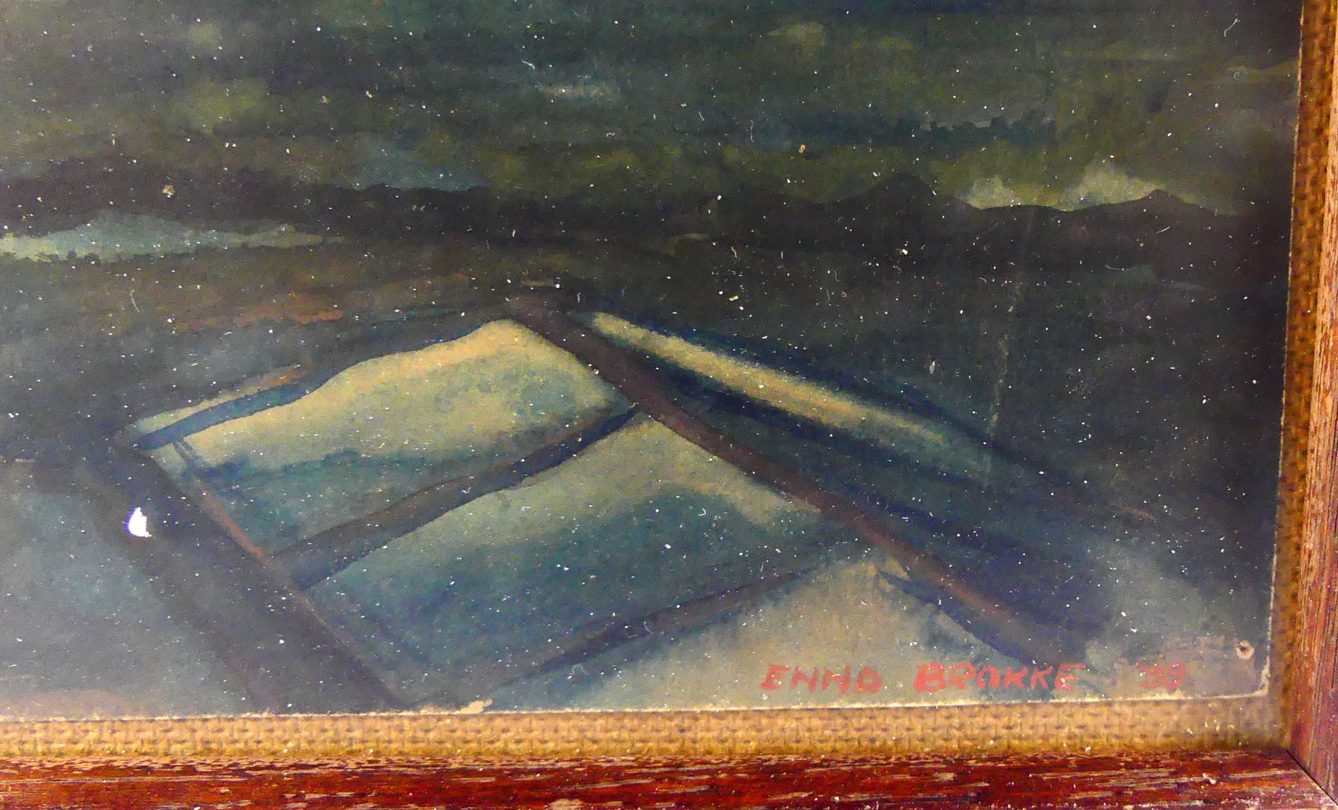 ENNO BROKKE (1919-2007), "Blick in die Landschaft", u.re.sig., dat. '39, - Bild 3 aus 3