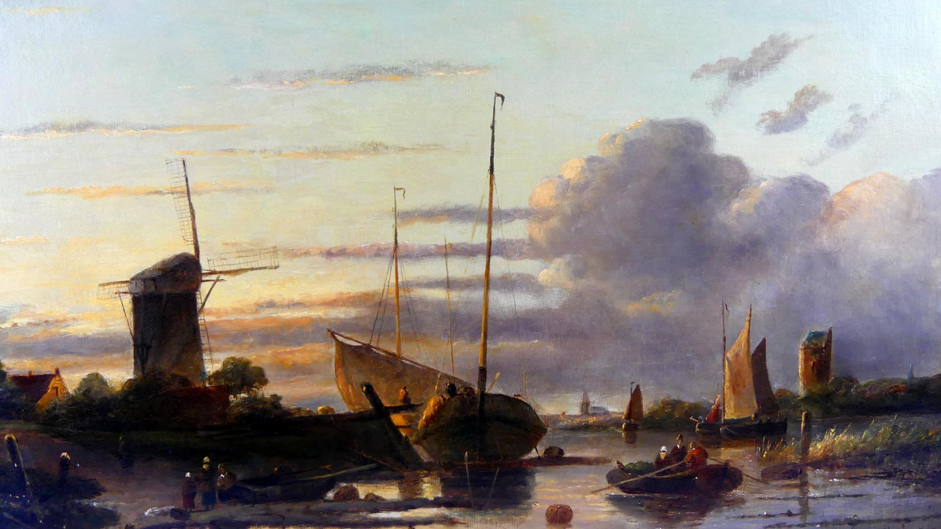 CHARLES LEICKERT (1818-1907), "Holländische Flusslandschaft", Öl/L, - Bild 3 aus 5