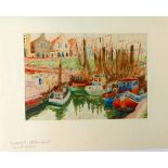 "Fischerhafen", Aquarell, u.li.monogr. BWK, Blatt ca. 20 x 14 cm